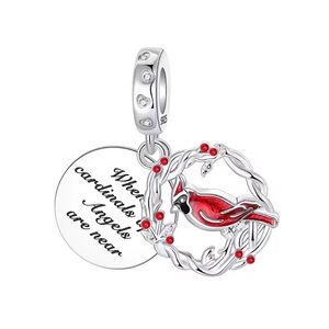 New S925 Cardinal Pandora Style Charm